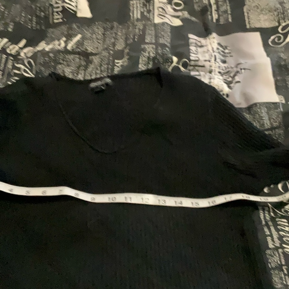 Adrienne Vittadini Black Merino Wool Sweater